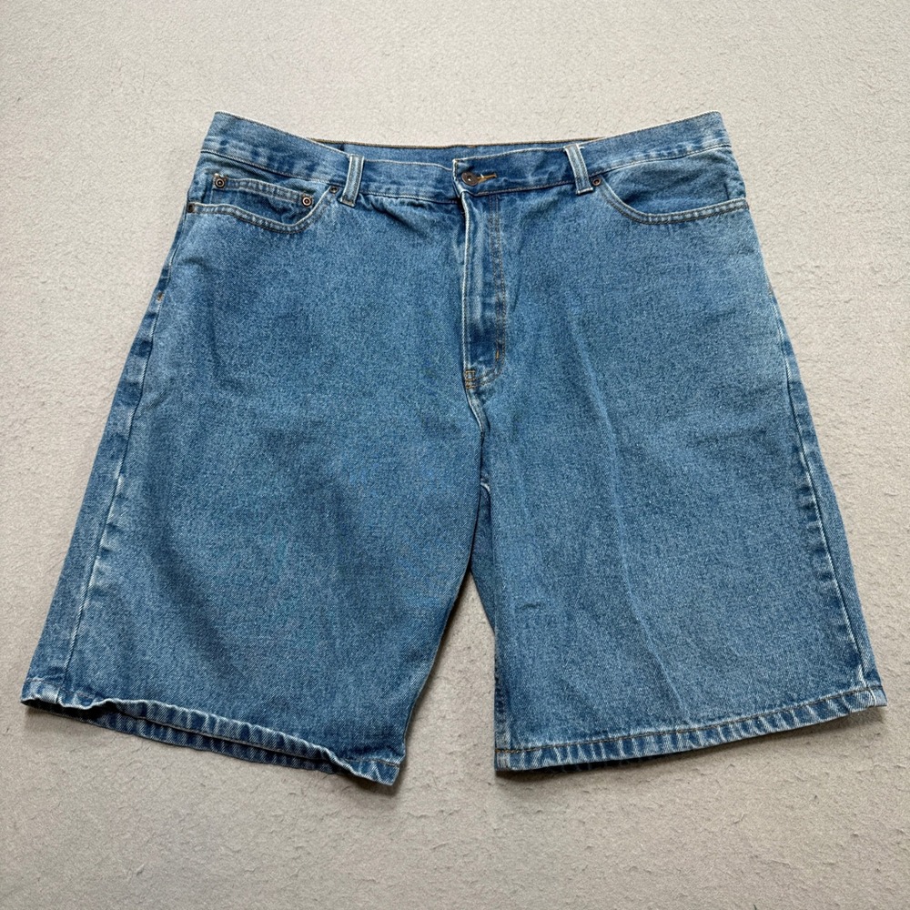 Faded Glory Shorts Men's 40 Blue Medium Wash Denim Cotton Relaxed Fit Utility